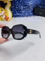 TRIOMPHE SQUARE SUNGLASS  566743 IN BLACK ACETATE GRADIENT SMOKE LENSES - Image 11