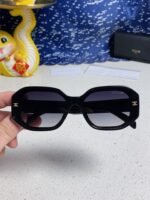 TRIOMPHE SQUARE SUNGLASS  566743 IN BLACK ACETATE GRADIENT SMOKE LENSES - Image 13