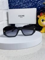 TRIOMPHE SQUARE SUNGLASS  566743 IN BLACK ACETATE GRADIENT SMOKE LENSES - Image 15