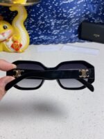 TRIOMPHE SQUARE SUNGLASS  566743 IN BLACK ACETATE GRADIENT SMOKE LENSES - Image 8