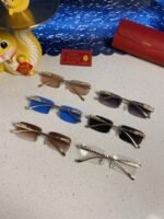 PANTHÈRE RIMLESS RECTANGULAR FRAME SUNGLASSES 531822 IN METAL - Image 13