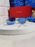 PANTHÈRE RIMLESS RECTANGULAR FRAME SUNGLASSES 531822 IN METAL - Image 22