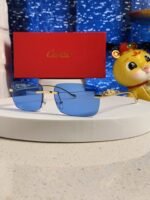PANTHÈRE RIMLESS RECTANGULAR FRAME SUNGLASSES 531822 IN METAL - Image 19