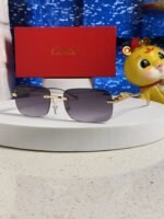 PANTHÈRE RIMLESS RECTANGULAR FRAME SUNGLASSES 531822 IN METAL - Image 2