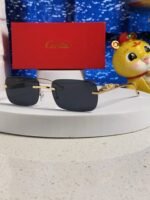 PANTHÈRE RIMLESS RECTANGULAR FRAME SUNGLASSES 531822 IN METAL - Image 18