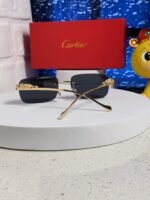 PANTHÈRE RIMLESS RECTANGULAR FRAME SUNGLASSES 531822 IN METAL - Image 11