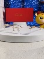 PANTHÈRE RIMLESS RECTANGULAR FRAME SUNGLASSES 531822 IN METAL - Image 16