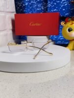PANTHÈRE RIMLESS RECTANGULAR FRAME SUNGLASSES 531822 IN METAL - Image 23