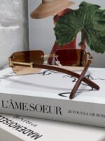 CRYSTAL STUDDED C DE RECTANGULAR FRAME SUNGLASSES 533159 IN METAL - Image 5