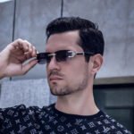 CRYSTAL STUDDED C DE RECTANGULAR FRAME SUNGLASSES 533159 IN METAL - Image 32