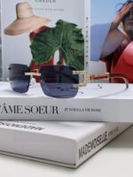 CRYSTAL STUDDED C DE RECTANGULAR FRAME SUNGLASSES 533159 IN METAL - Image 3