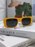 MONTAIGNE SUNGLASS 571593 IN YELLOW ACETATE TEXT LOGO - Image 13