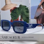 MONTAIGNE SUNGLASS 571595 IN BLUE ACETATE TEXT LOGO - Image 9