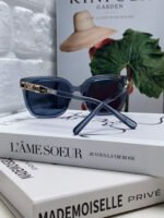 TRIOMPHE SUNGLASSES 573249 IN NAVY BLUE ACETATE METAL LOGO - Image 10