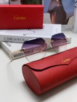 PANTHÈRE RIMLESS GEOMETRIC FRAME SUNGLASSES  539743 IN METAL - Image 24