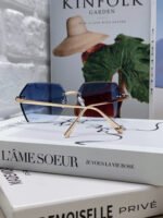 PANTHÈRE RIMLESS GEOMETRIC FRAME SUNGLASSES  539743 IN METAL - Image 6