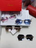 PANTHÈRE RIMLESS GEOMETRIC FRAME SUNGLASSES  539743 IN METAL - Image 9