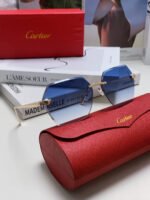 PANTHÈRE RIMLESS GEOMETRIC FRAME SUNGLASSES  539743 IN METAL - Image 10