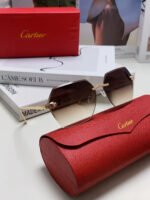 PANTHÈRE RIMLESS GEOMETRIC FRAME SUNGLASSES  539743 IN METAL - Image 12
