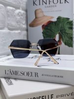 PANTHÈRE RIMLESS GEOMETRIC FRAME SUNGLASSES  539743 IN METAL - Image 20
