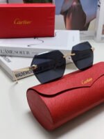 PANTHÈRE RIMLESS GEOMETRIC FRAME SUNGLASSES  539743 IN METAL - Image 26