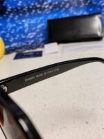 SQUARE SUNGLASSES 638932 IN BLACK ACETATE - Image 7