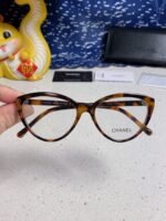 CAT EYE SUNGLASSES CH3393 IN HAVANA ACETATE CLEAR LENSES - Image 14