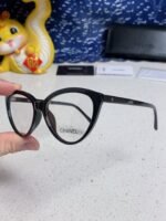 CAT EYE SUNGLASSES CH3393 IN BLACK ACETATE CLEAR LENSES - Image 4