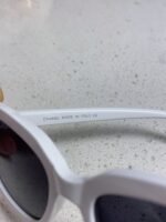 BUTTERFLY SUNGLASSES 641813 IN WHITE ACETATE BLACK METAL LOGO - Image 15