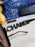BUTTERFLY SUNGLASSES 641817 IN ACETATE BLACK METAL LOGO - Image 8