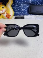 BUTTERFLY SUNGLASSES 641817 IN ACETATE BLACK METAL LOGO - Image 14