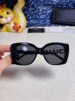 BUTTERFLY SUNGLASSES 641817 IN ACETATE BLACK METAL LOGO - Image 16
