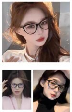 CAT EYE SUNGLASSES CH3393 IN BLACK ACETATE CLEAR LENSES - Image 9