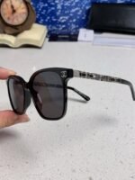 SQUARE SUNGLASSES 632032 IN BLACK ACETATE SILVER METAL - Image 13