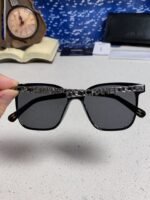 SQUARE SUNGLASSES 632032 IN BLACK ACETATE SILVER METAL - Image 14