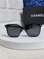 SQUARE SUNGLASSES 632032 IN BLACK ACETATE SILVER METAL - Image 20