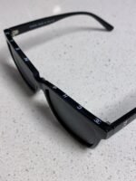 SQUARE SUNGLASSES 3392 IN BLACK ACETATE BLACK LENSES - Image 21