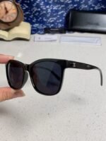 SQUARE SUNGLASSES 3392 IN BLACK ACETATE BLACK LENSES - Image 18