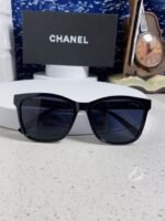 SQUARE SUNGLASSES 3392 IN BLACK ACETATE BLACK LENSES - Image 14