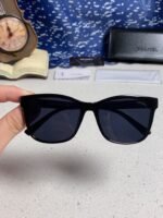 SQUARE SUNGLASSES 3392 IN BLACK ACETATE BLACK LENSES - Image 13