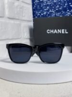 SQUARE SUNGLASSES 3392 IN BLACK ACETATE BLACK LENSES - Image 16