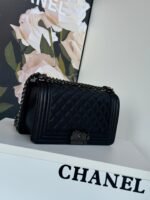 CHANEL BOY 25S 25 CM IN BLACK LAMBSKIN - Image 12