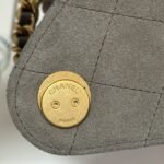CC 25 HANDBAG 30 IN NATURAL GREY SUEDE GOLD HARDWARE - Image 11
