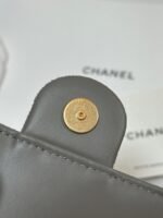 CC 25 HANDBAG 30 IN NATURAL GREY SUEDE GOLD HARDWARE - Image 9