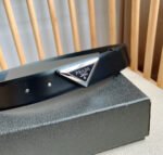 PRADA 25S BELT 33 MM IN BLACK CALFSKIN 551859 - Image 13