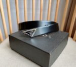 PRADA 25S BELT 33 MM IN BLACK CALFSKIN 551859 - Image 6