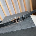 PRADA 25S BELT 15 MM IN BLACK CALFSKIN 598410 - Image 15