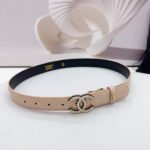 CC 30MM BELT IN BEIGE CREAM EMBROIDERED CALFSKIN METAL HARDWARE - Image 10
