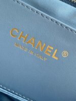 CHANEL 25S MAXI BOW BAG 26 IN BLUE DENIM WITH GOLD HARDWARE - Image 18