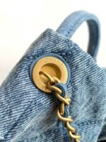 CHANEL 25S MAXI BOW BAG 26 IN BLUE DENIM WITH GOLD HARDWARE - Image 14